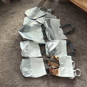Athleta Silver and Gold Tote Bags Lot of 9
